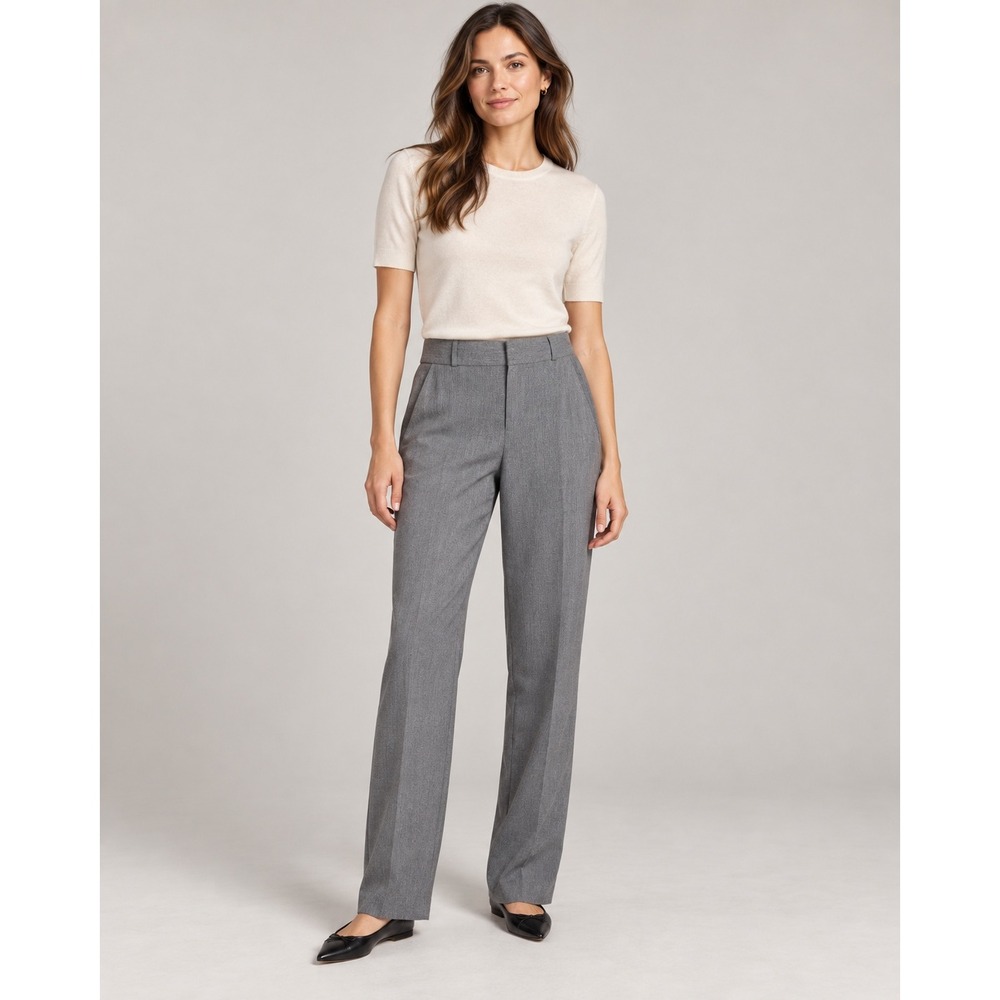 Banana Republic Womens Logan Straight Leg Dress Pants Size 2 Grey Work Career